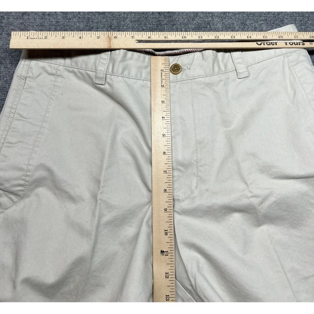 IZOD Pants Mens 36X29 Beige Chesapeake Twill Antique Wash Flat Front Metrix Fit